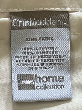 jcpenney White Cotton KS flat Sheet with Decorative Hem
